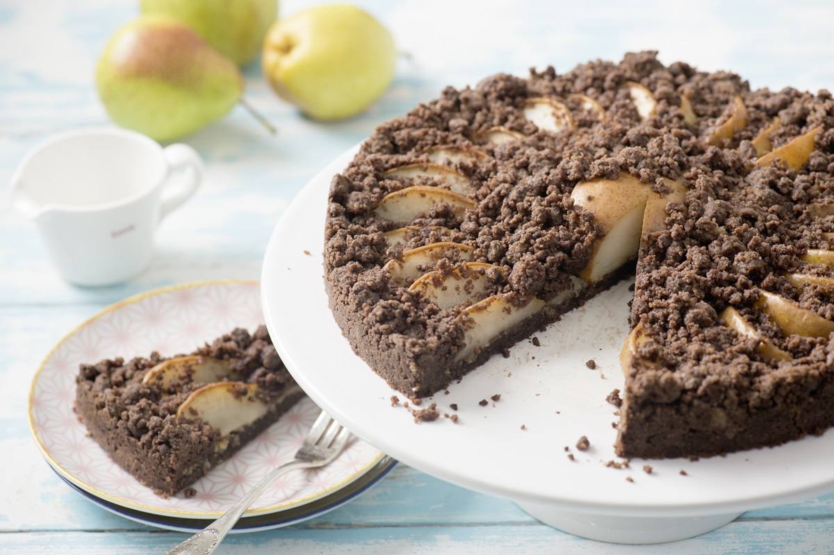 recipe image Schoko-Birnen Streuselkuchen - Vegan