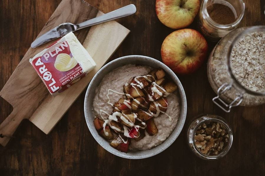recipe image Vegane Bratapfel Porridge Bowl