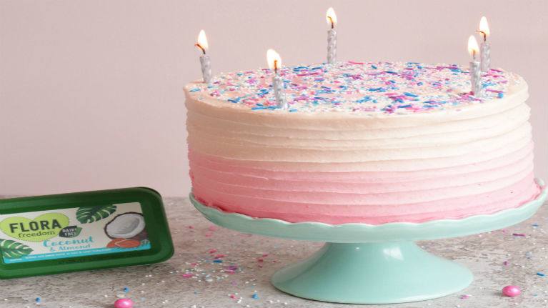 recipe image Pink Ombre Coconut Cake