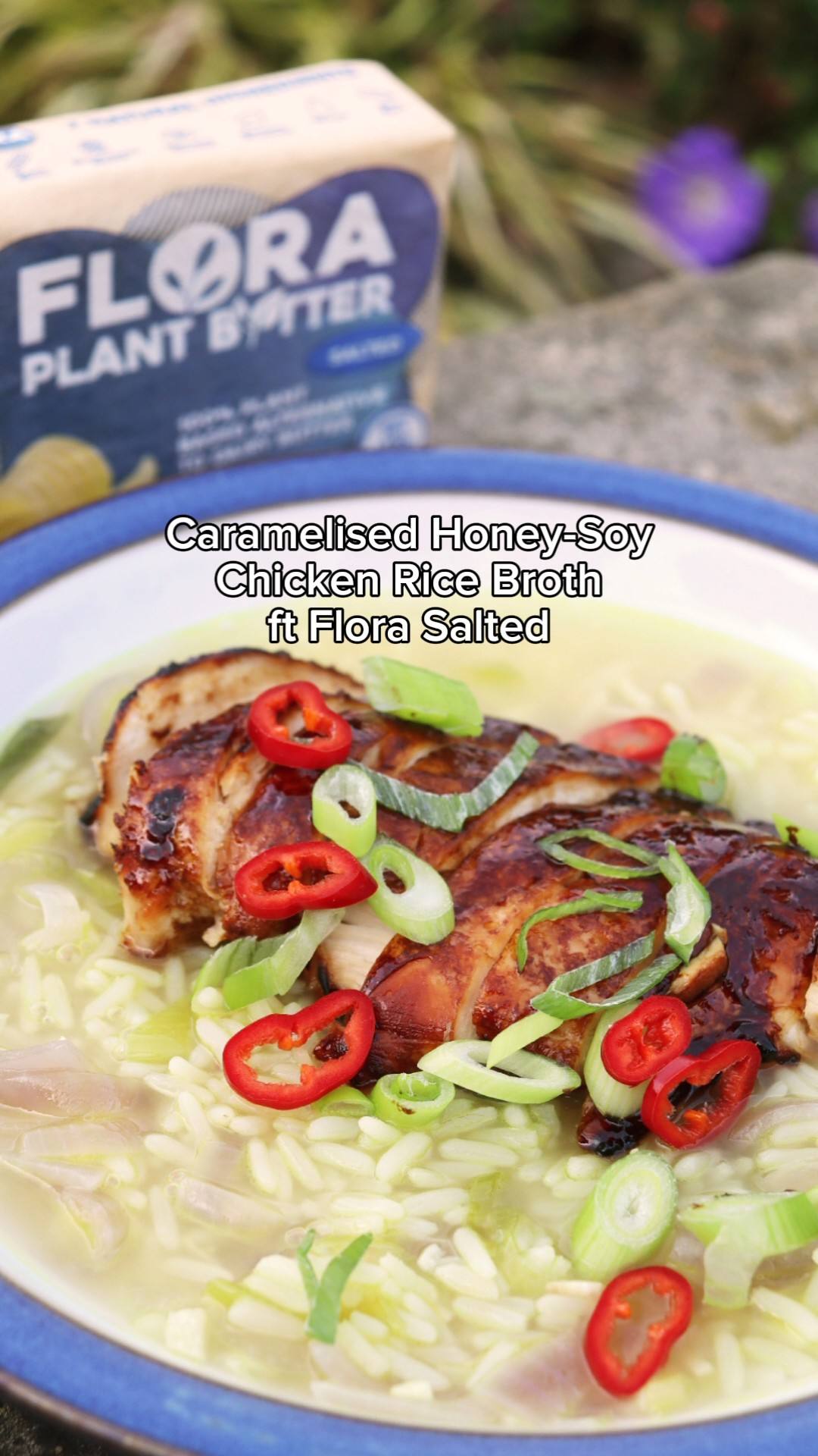 recipe image Caramelised Honey-Soy Chicken & Rice Broth