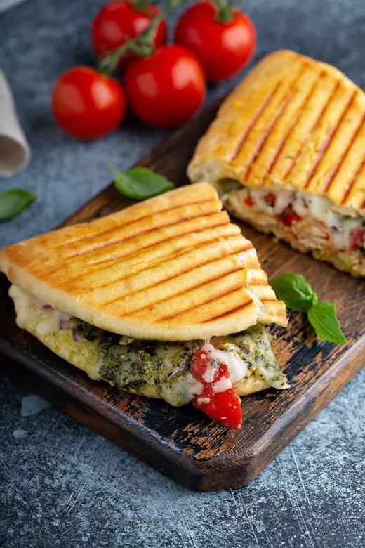 recipe image Roasted vegetable and mozzarella panini