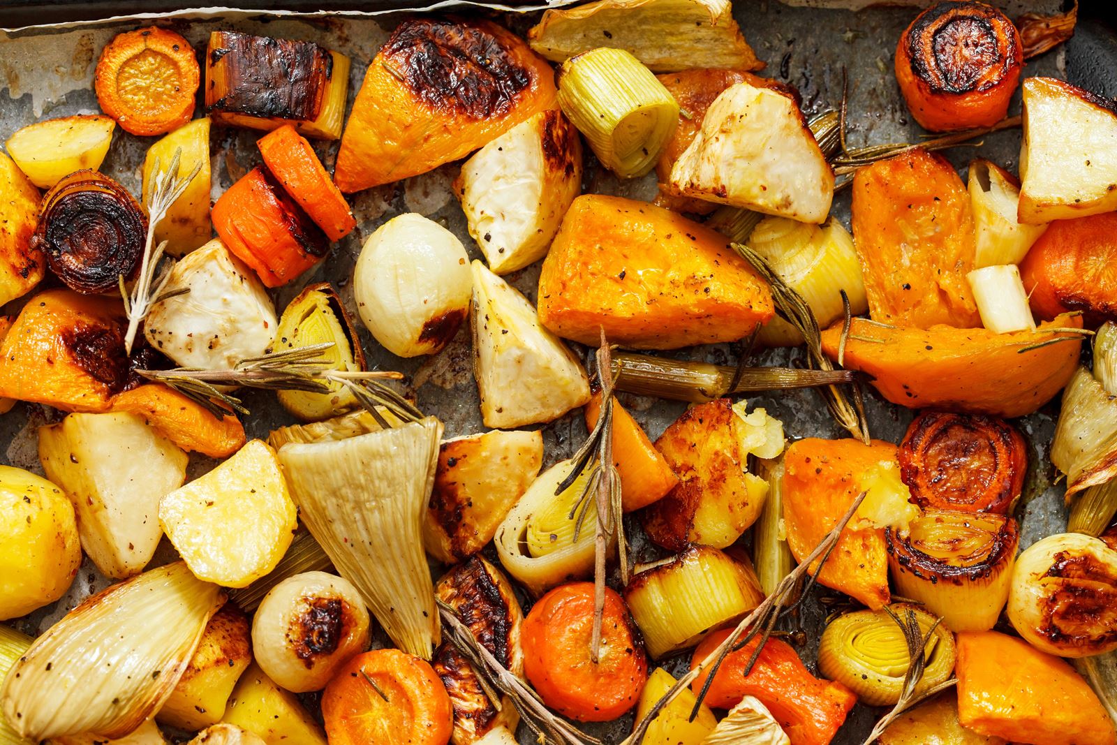 recipe image Roasted root vegetables with garlic & rosemary