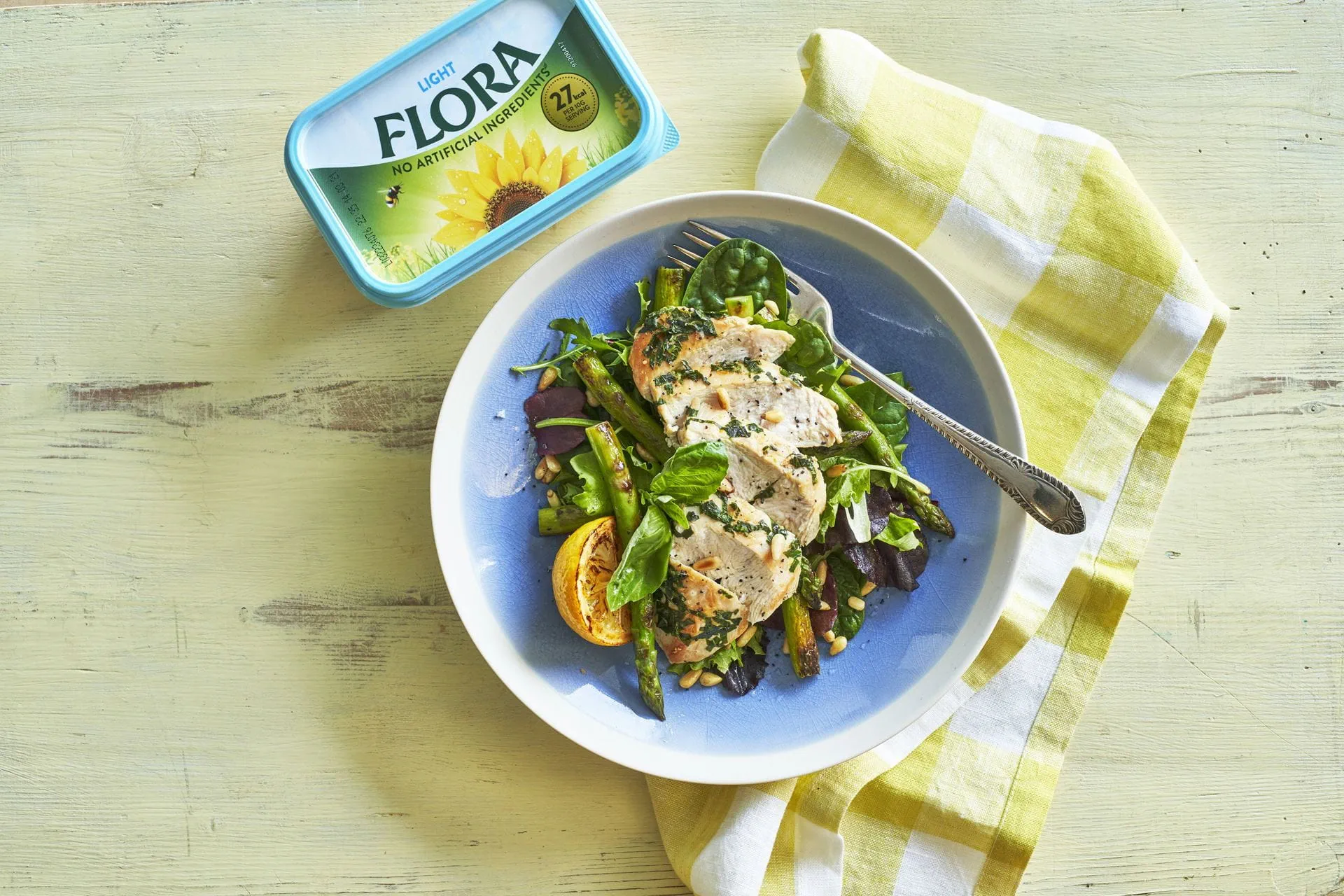 recipe image Warm chicken salad with basil melt