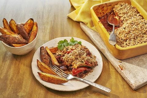 recipe image Layered Vegetable Bean Bake