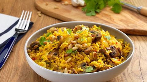 recipe image Nutty Mushroom and Coriander Pilaf