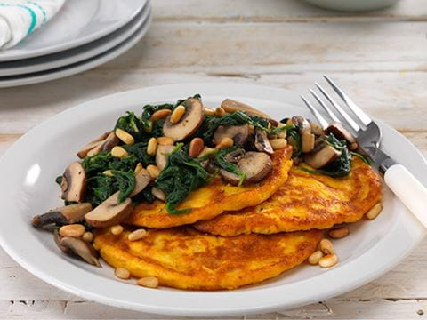 recipe image Dairy Free Sweet Potato & Spinach Pancakes