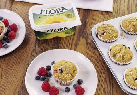 recipe image Berry & Oat Breakfast Muffins