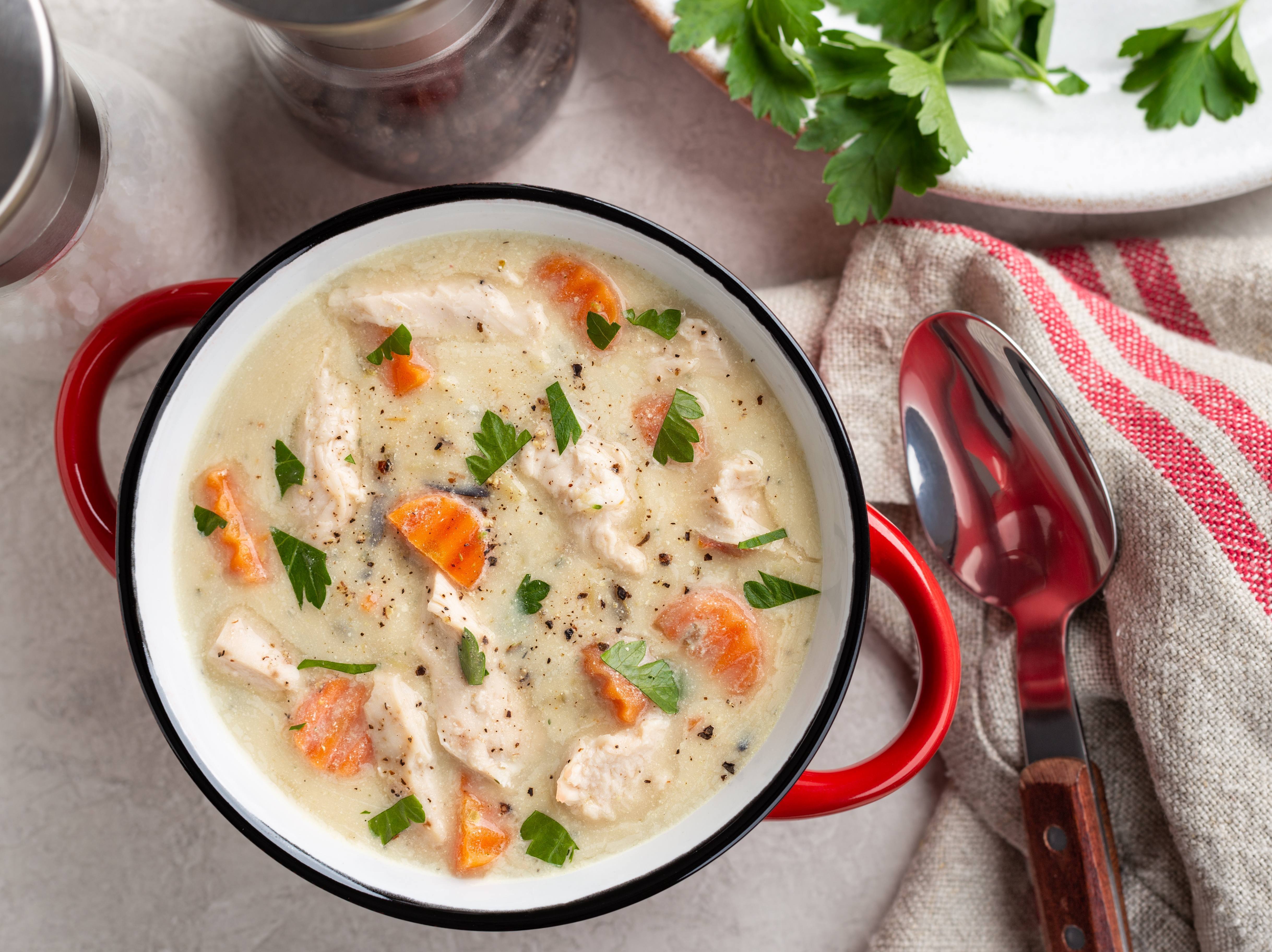 Chicken Cream Soup with Flora Cooking
