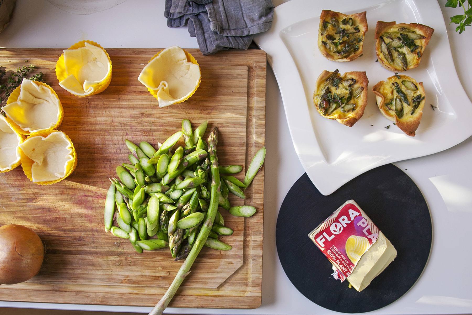 recipe image Mini quiches aux asperges